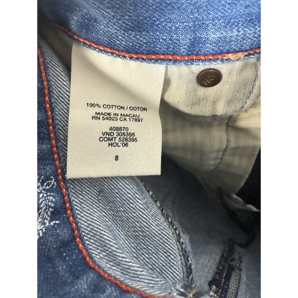 VTG Patchwork Skirt Womens Gap Denim Boho Upcycled 90s Size 8 Hippie Cowgirl - Picture 9 of 12